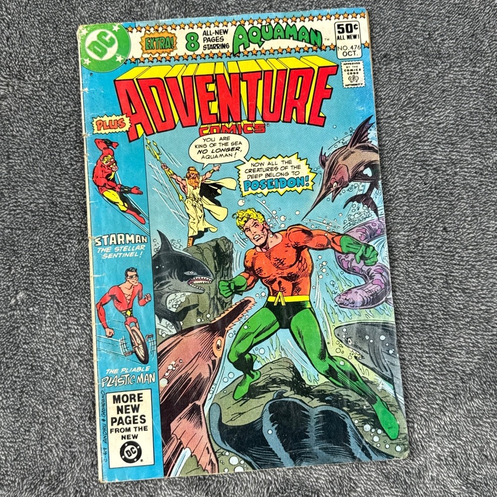 DC Adventure Comic 476 Oct 1980 Aquaman Starman Plastic Man Bronze Age DC Comics
